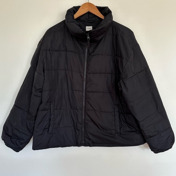 J. Crew Short Funnel Neck Puffer Jacket Size Large - Picture 10 of 15